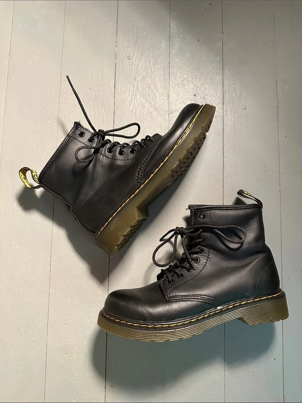 Dr. Martens Black Kids Lace-Up Combat Boots 1460